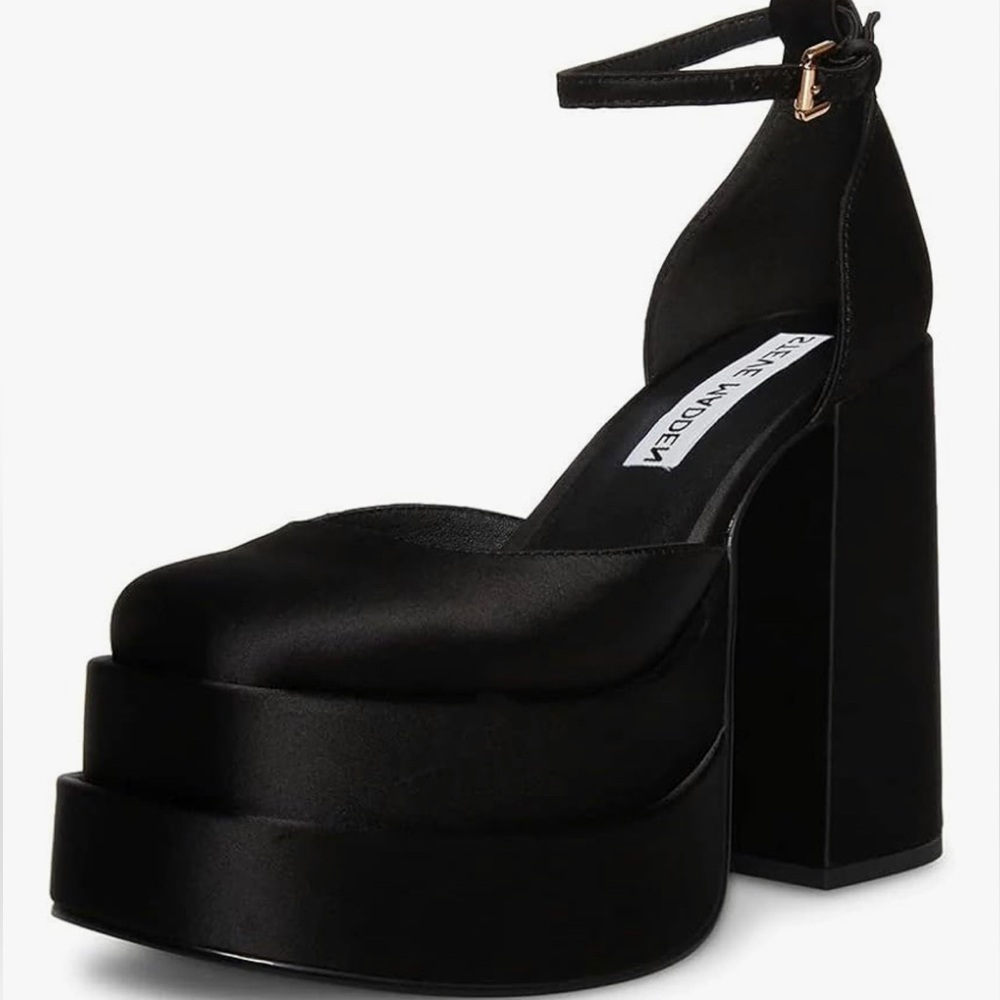 Steve Madden Charlize Black Satin